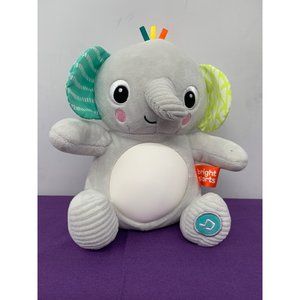 Bright Starts Gray Elephant Musical Light Crinkle Soothing Toy FLAW 20 Min Music